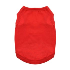 100% Cotton Dog Tanks (Color: Flame Scarlet Red, Size: X-Small)