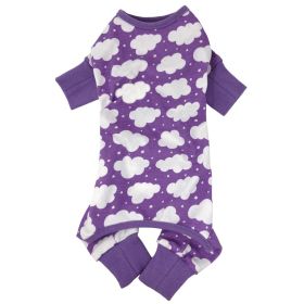 CuddlePup Dog Pajamas (Color: Fluffy Clouds Purple, Size: X-Small)