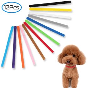 12 Colors Whelping Puppy ID Collars Adjustable Double-Sided Pet ID Bands (Size: large)