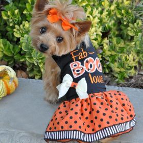 Halloween Fab-BOO-Lous Dress and Matching Leash (Size: medium)