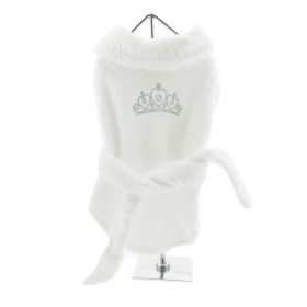 Luxury Dog Bath Robe (Color: Silver Tiara, Size: X-Small)